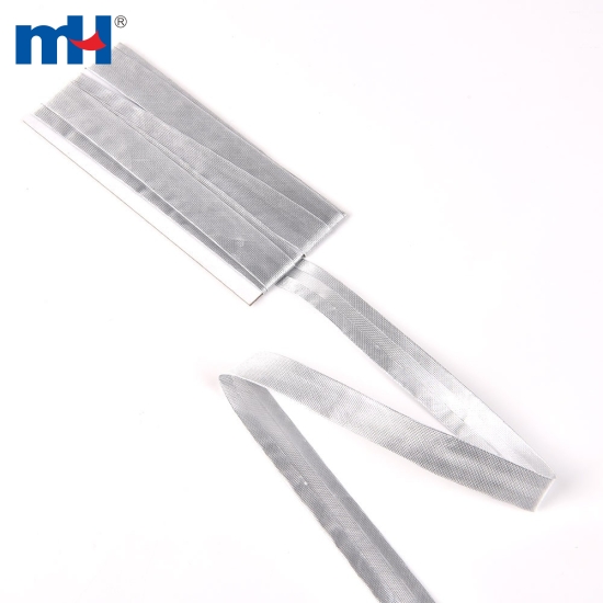 Silver Single-Fold Bias Binding Tape