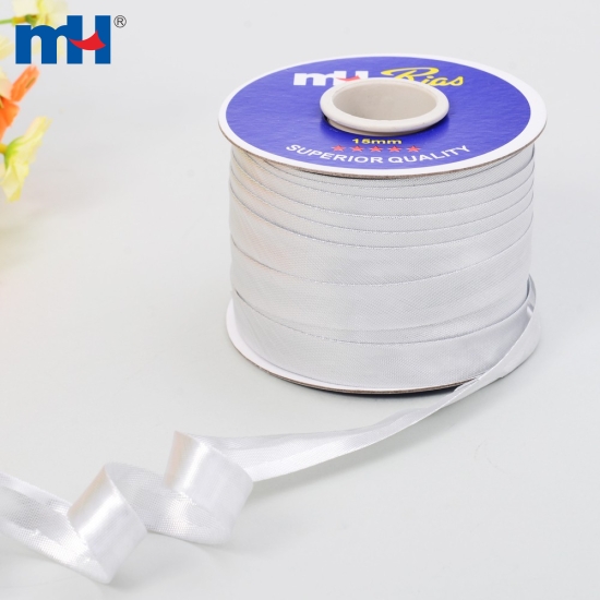 15mm Polyester Silver Bias Binding Tape