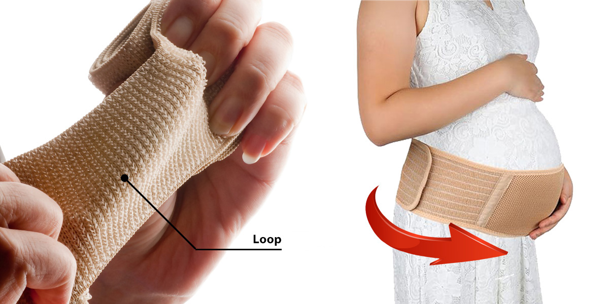 hook and loop fastener for maternity belly band and shapewears