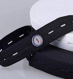 Knitting Elastic Tape with Button Holes for Pants