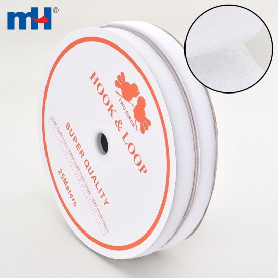 25mm Nylon Hook Loop in White