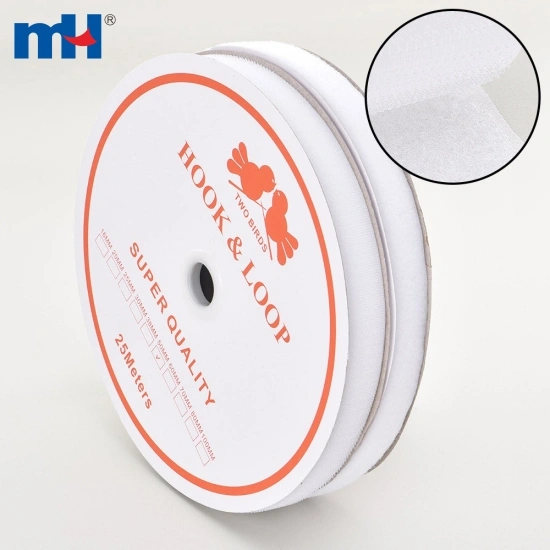 25mm Nylon Hook Loop in White