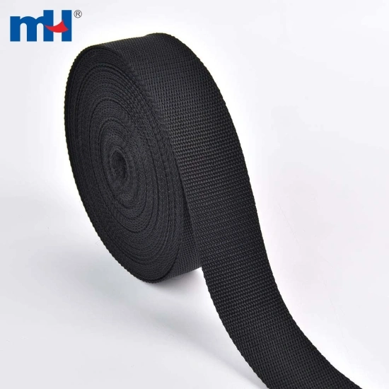 30mm Black Polypropylene Webbing Pearl Texture