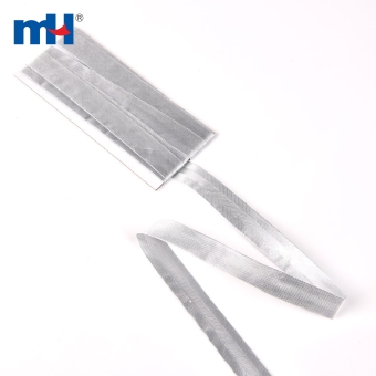 Silver Single-Fold Bias Binding Tape