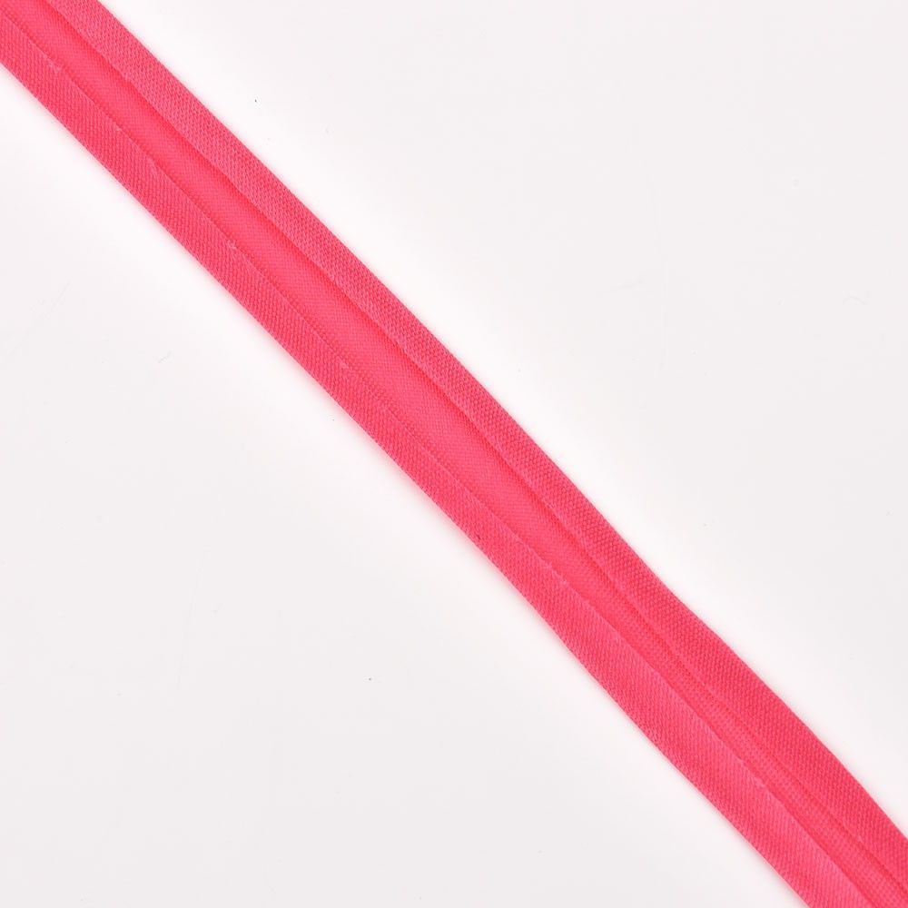 Single-Fold Satin Bias Binding Tape in Deep Pink