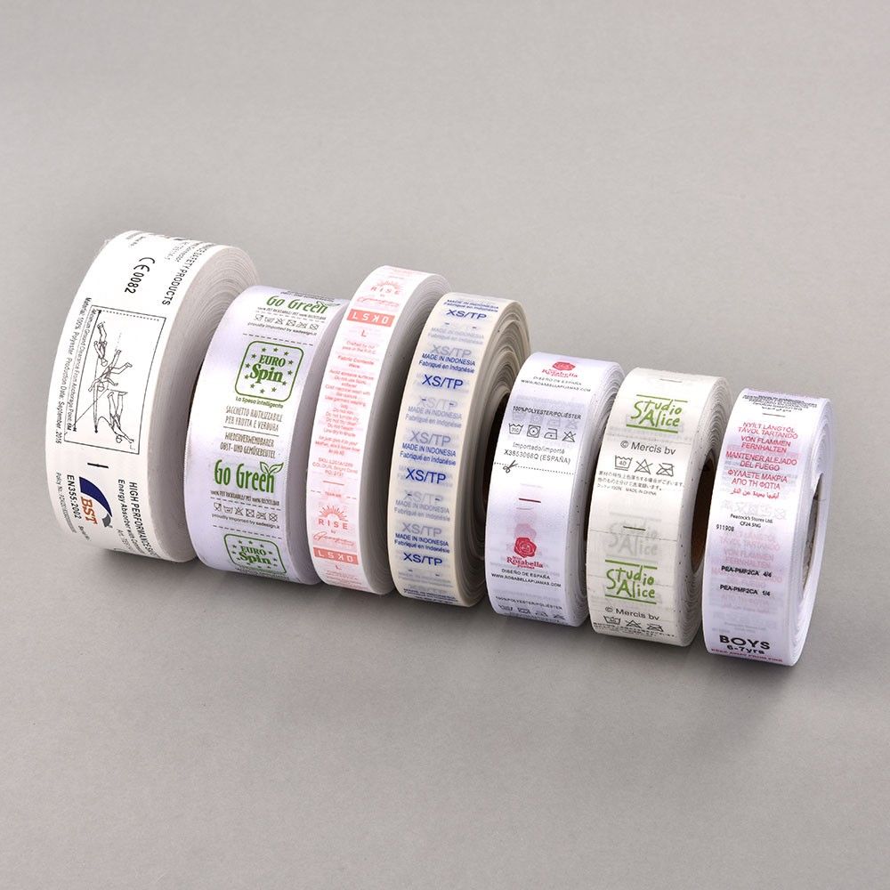 Printed Label for Laundry Sizes